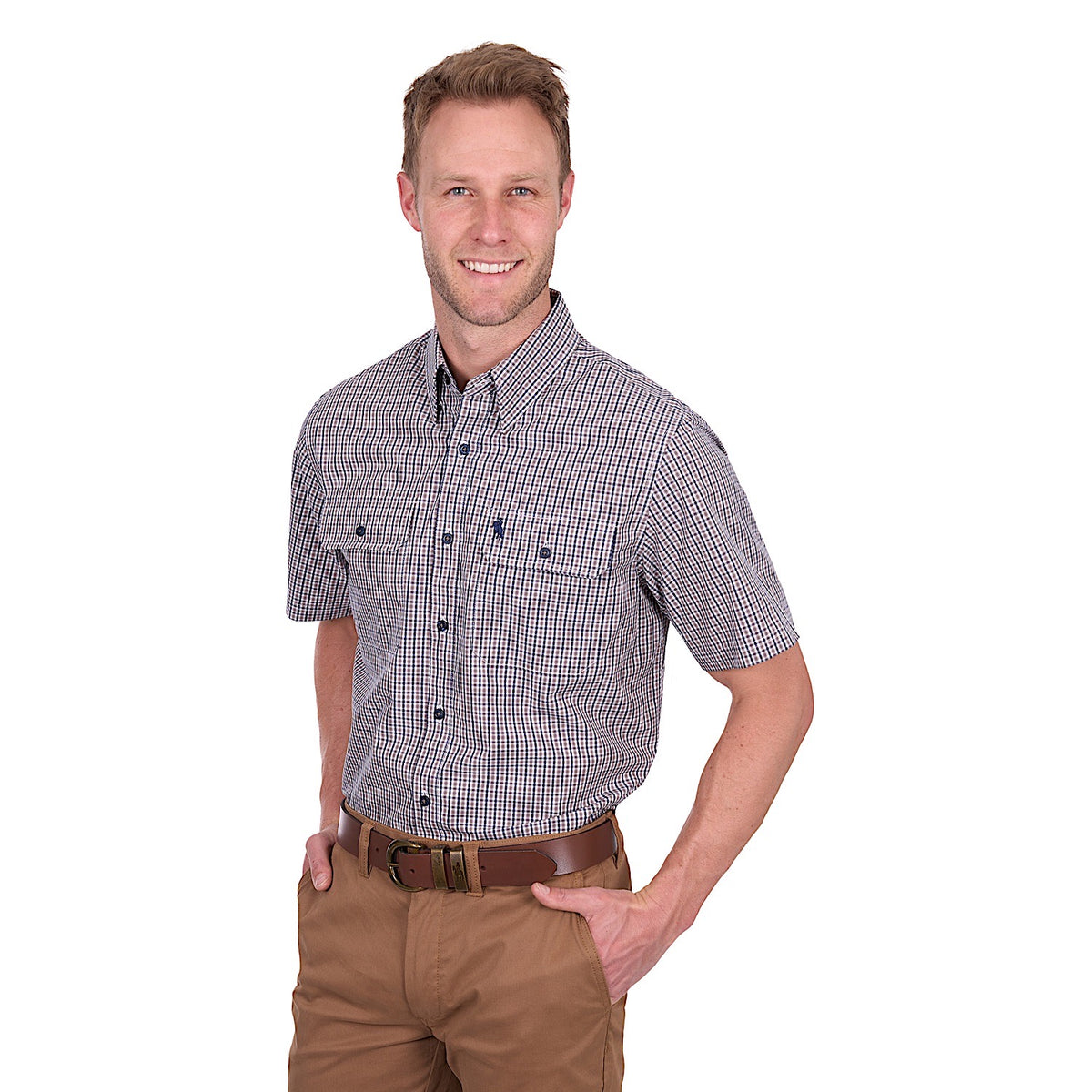 Thomas Cook Men’s Will Short Sleeve Shirt - Navy/Tan