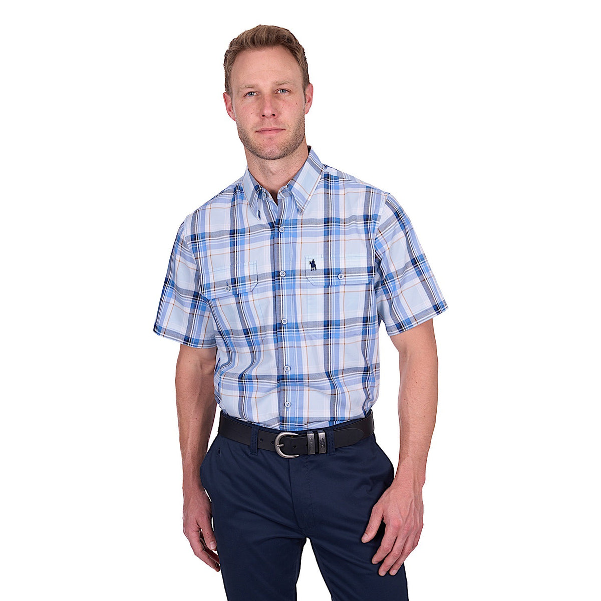 Thomas Cook Men’s Brian Short Sleeve Shirt - Blue/Tan