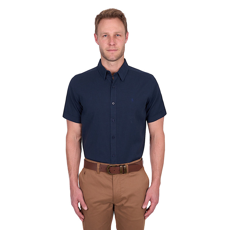 Thomas Cook Men’s Roger Linen Short Sleeve Shirt - Navy