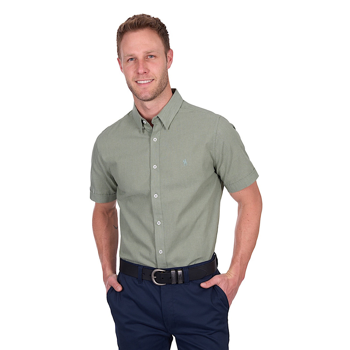 Thomas Cook Men’s TC Linen Short Sleeve Shirt - Sage