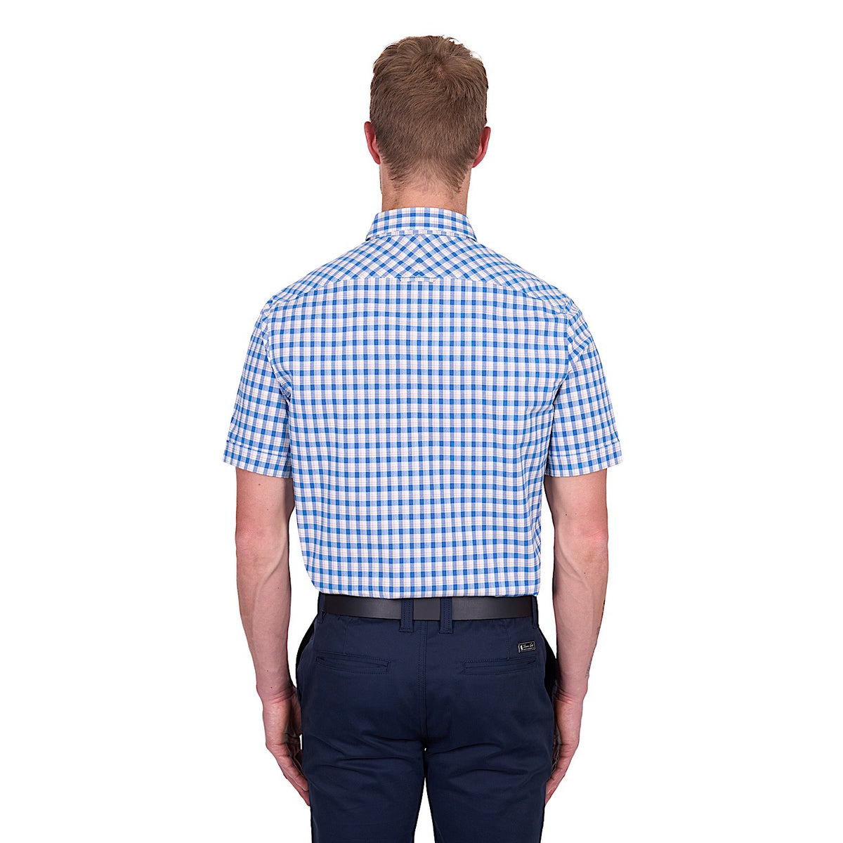 Thomas Cook Men’s Chris Tailored Short Sleeve Shirt - Blue/Tan