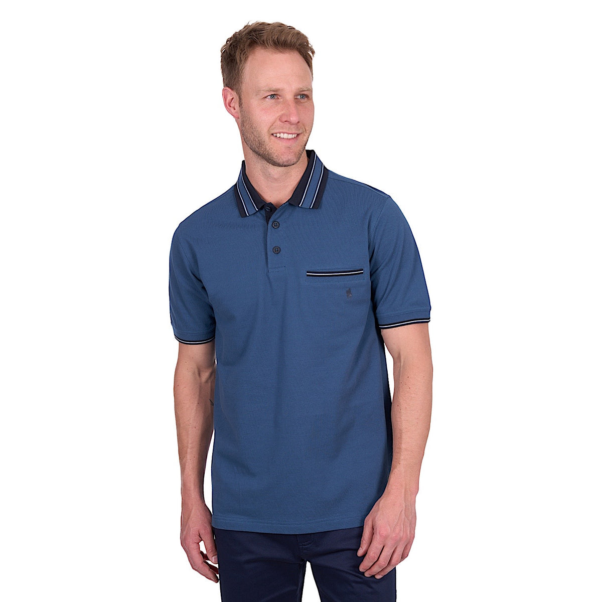 Thomas Cook Men’s Ben Tailored Polo - Blue Ocean
