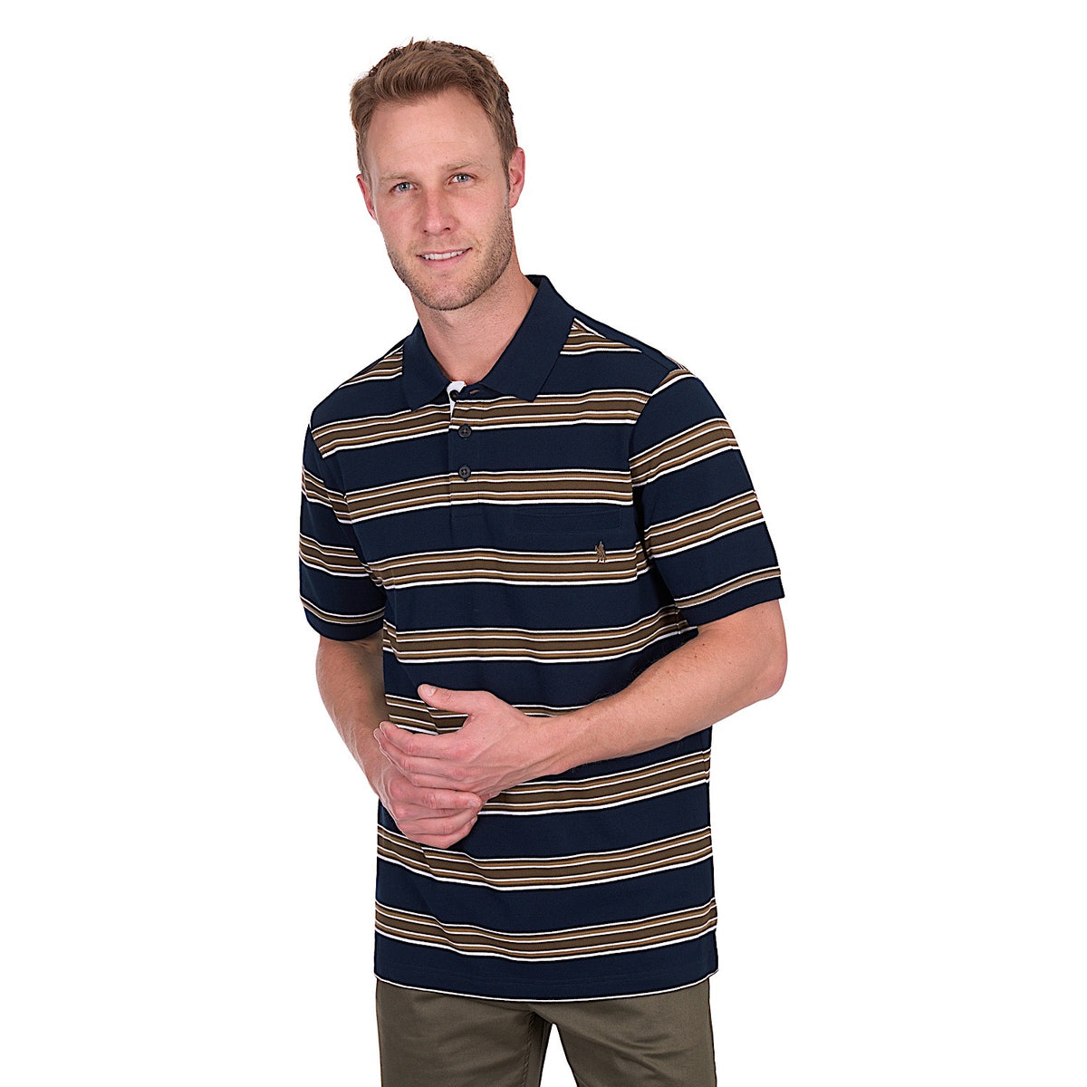 Thomas Cook Men’s Anthony Polo - Navy/Dark Tan