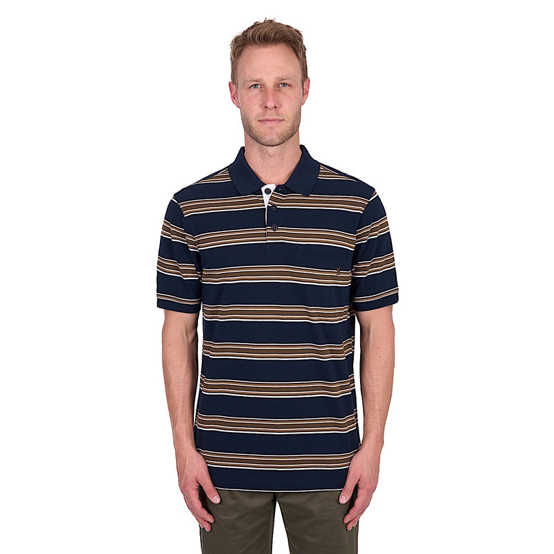 Thomas Cook Men’s Anthony Polo - Navy/Dark Tan
