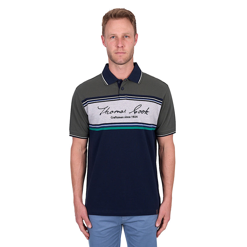 Thomas Cook Men’s Andy Tailored Polo - Navy/Green