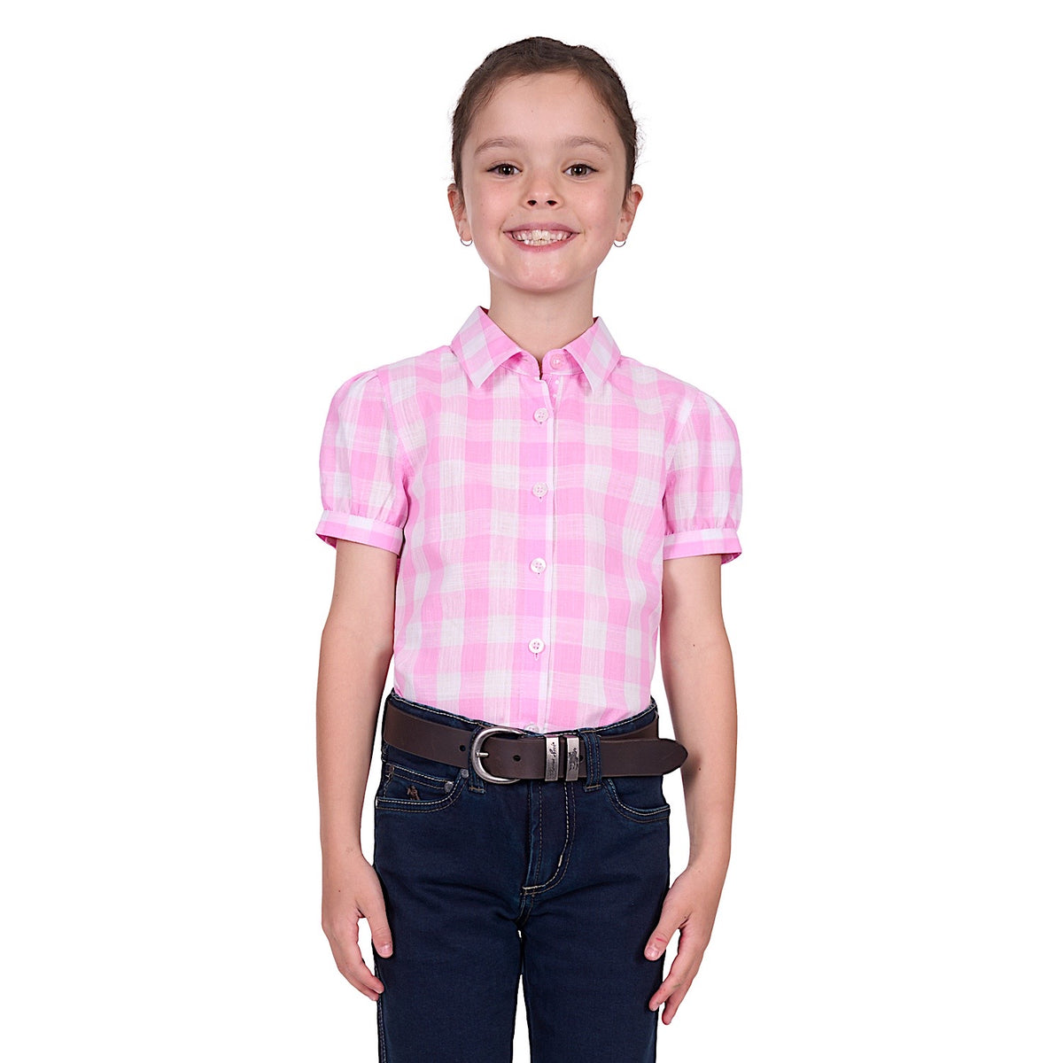 Thomas Cook Girl’s Eliza Short Sleeve Shirt - Pink/White