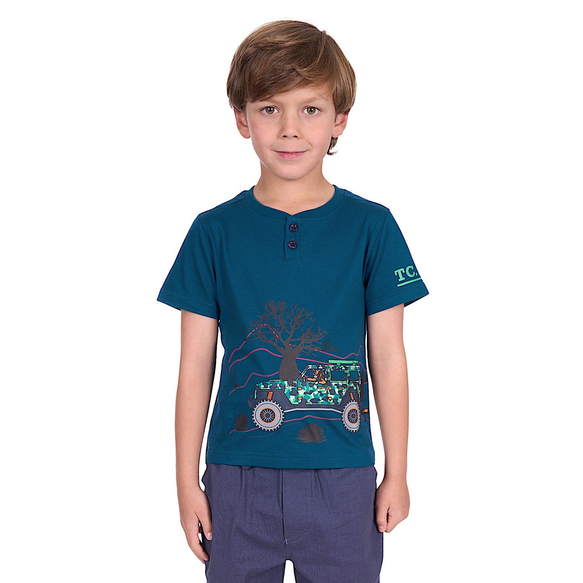 Thomas Cook Boy’s Lucas Henley Tee - Blue Ocean