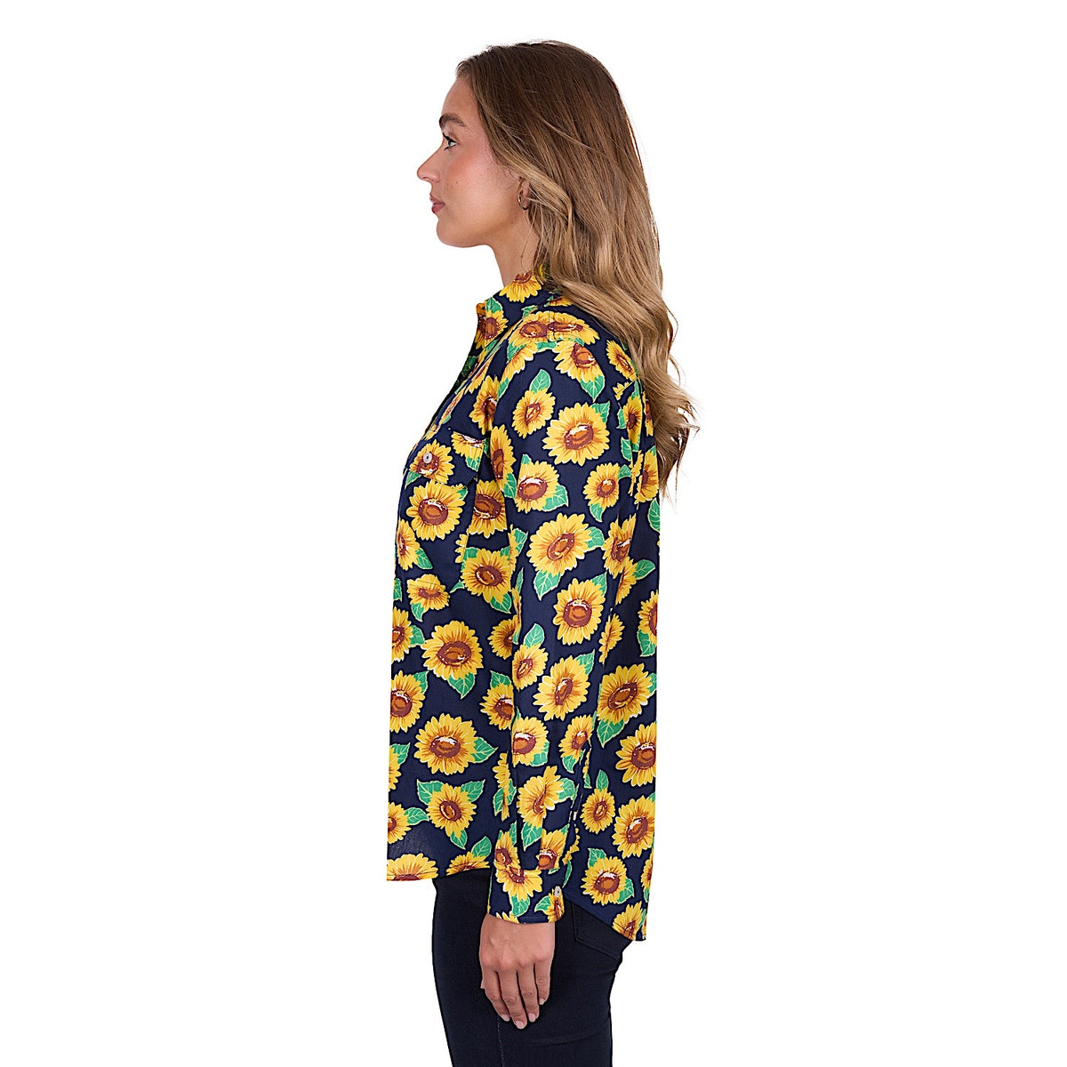 Hard Slog Women’s Ally Half Placket Long Sleeve Shirt Yellow/Green