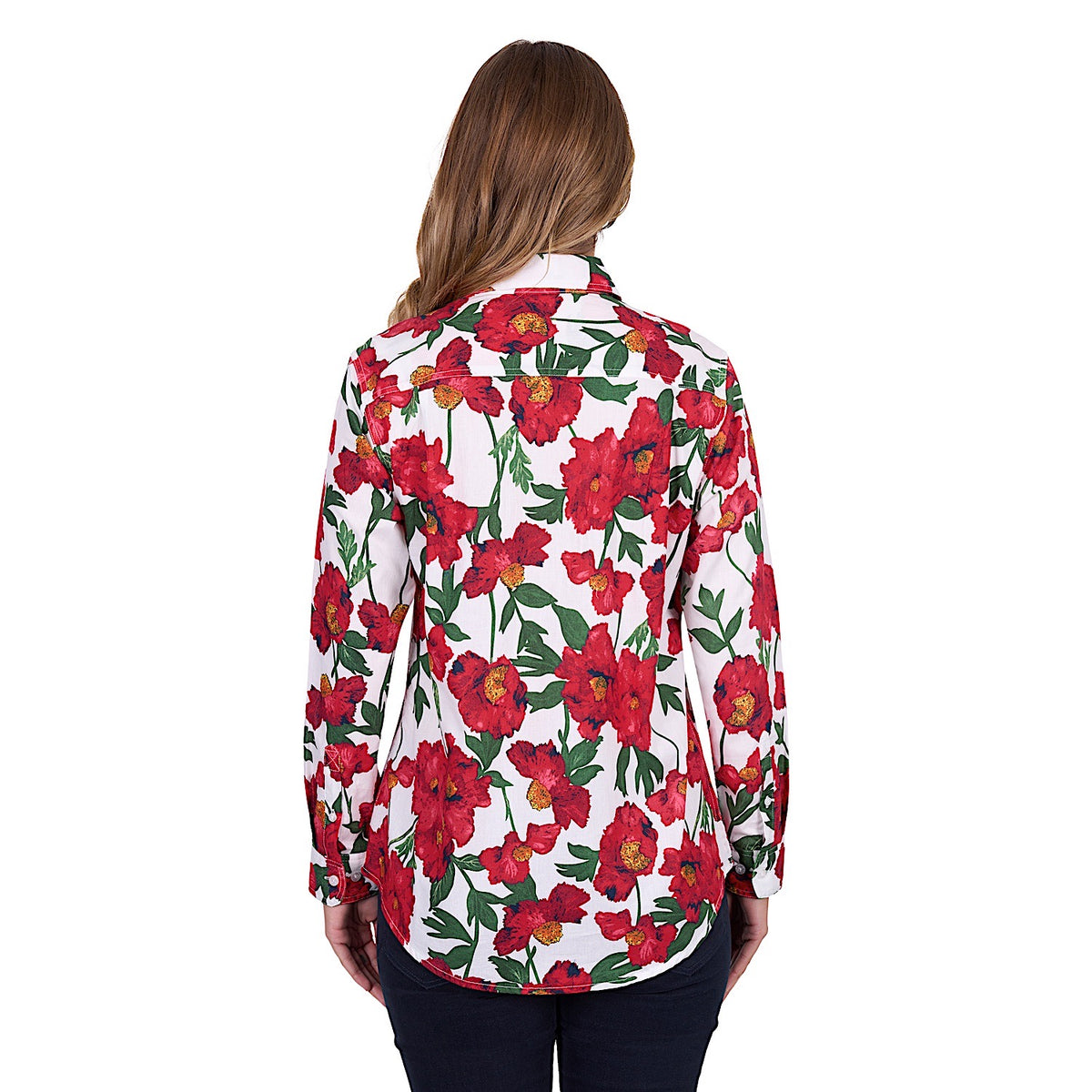 Hard Slog Women's Zoe Half Placket Long Sleeve Shirt - Red