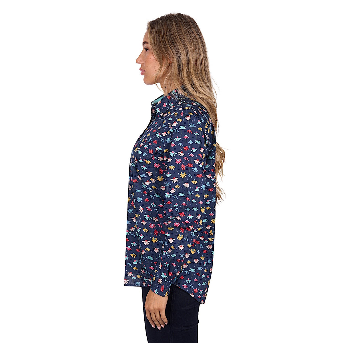 Hard Slog Women’s Tori Half Placket Long Sleeve Shirt Navy