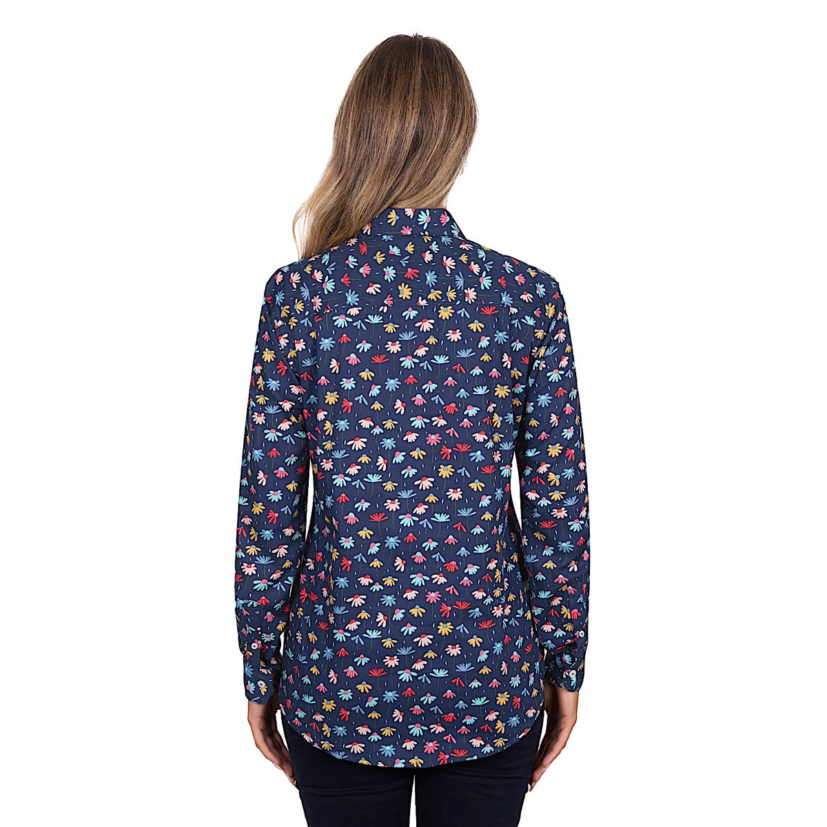 Hard Slog Women’s Tori Half Placket Long Sleeve Shirt Navy