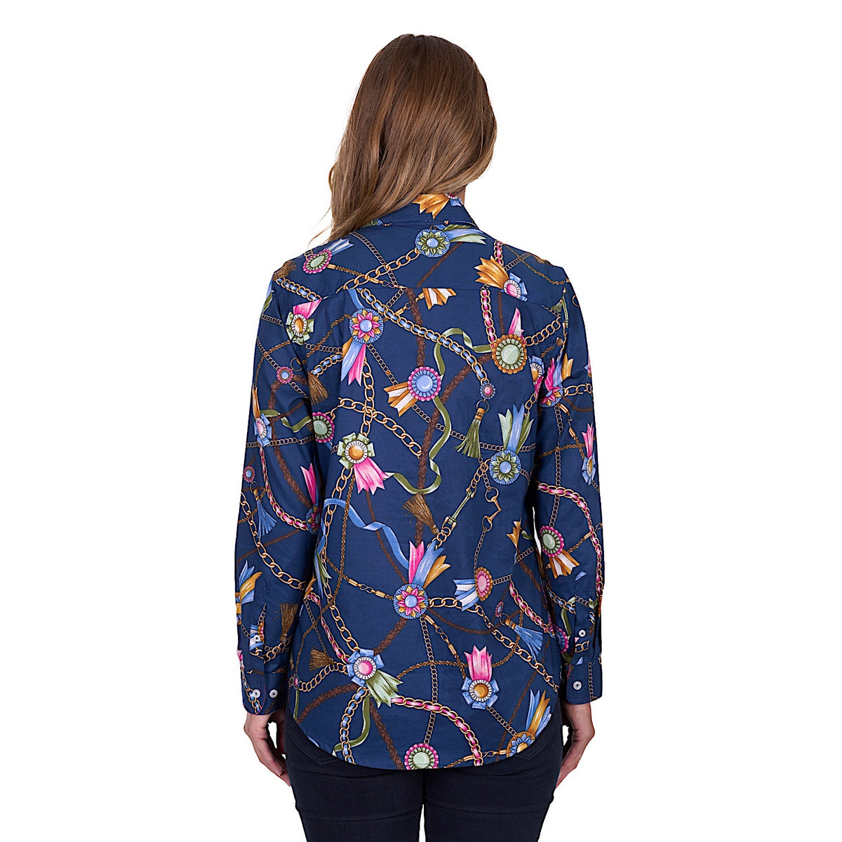 Hard Slog Women’s Jolie Full Placket Long Sleeve Shirt Navy