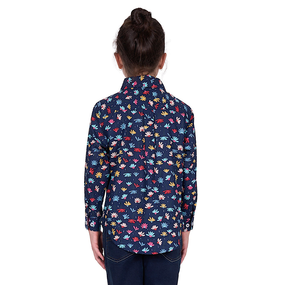 Hard Slog Kid's Tori Half Placket Long Sleeve Shirt - Navy