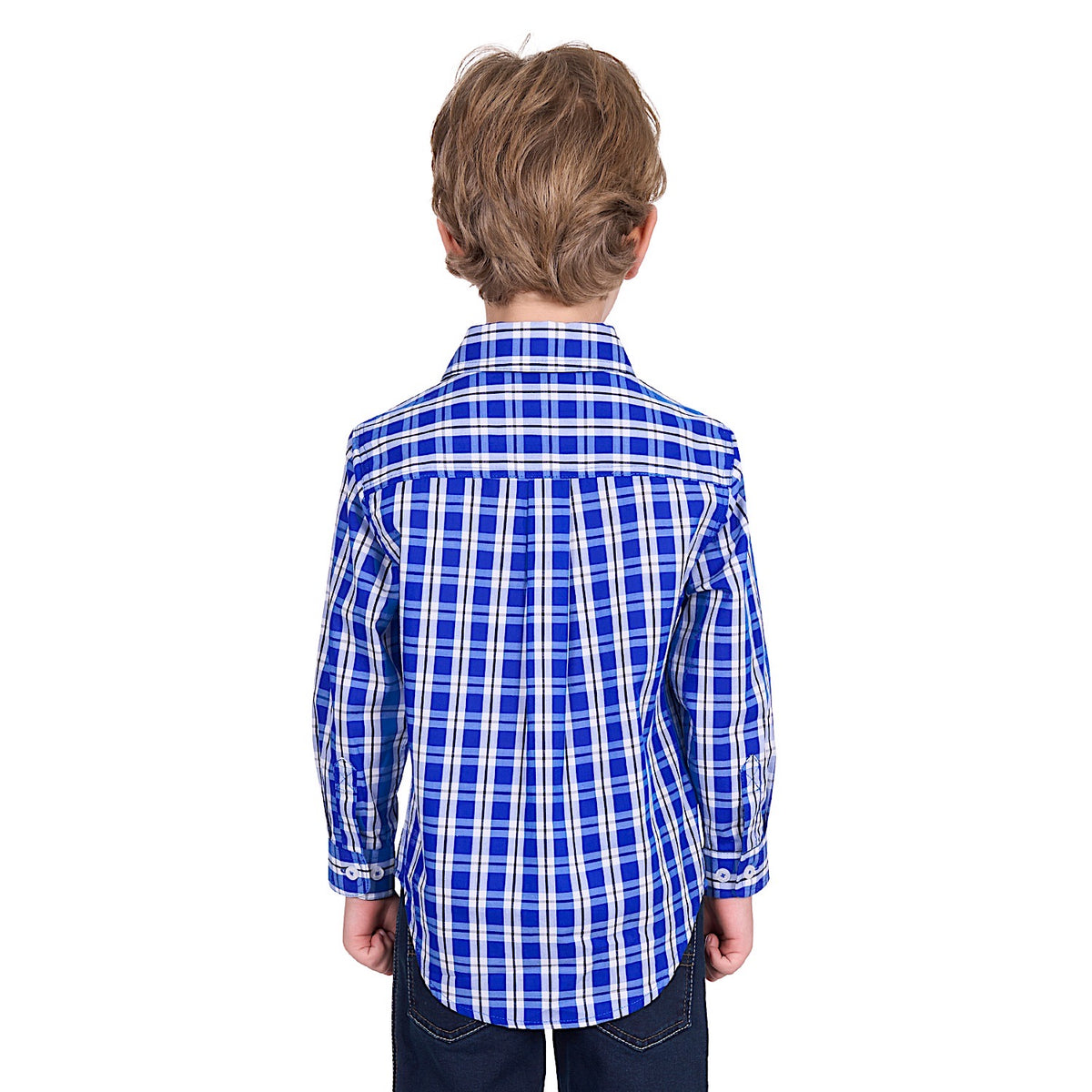 Hard Slog Kid's Levers Half Placket Long Sleeve Shirt - Royal/White