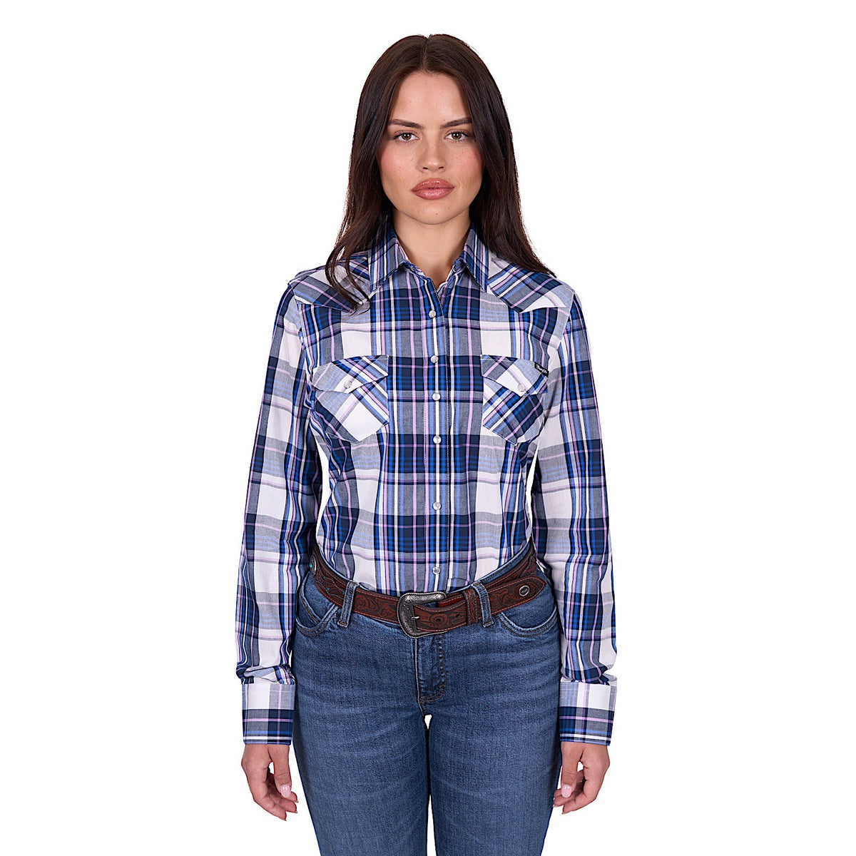 Wrangler Women’s Peyton Check Shirt - Navy
