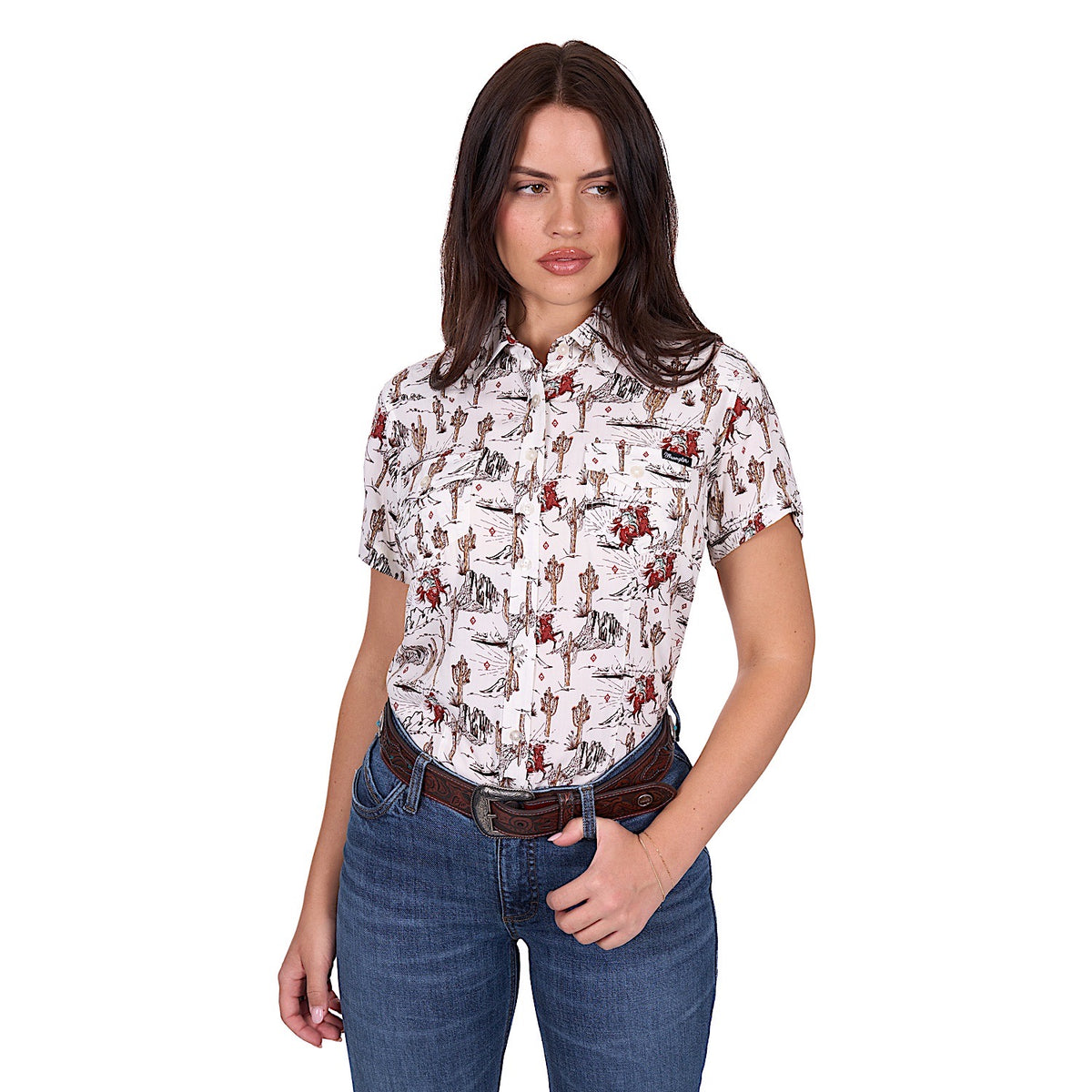 Wrangler Women’s Celeste Short Sleeve Shirt - Egret