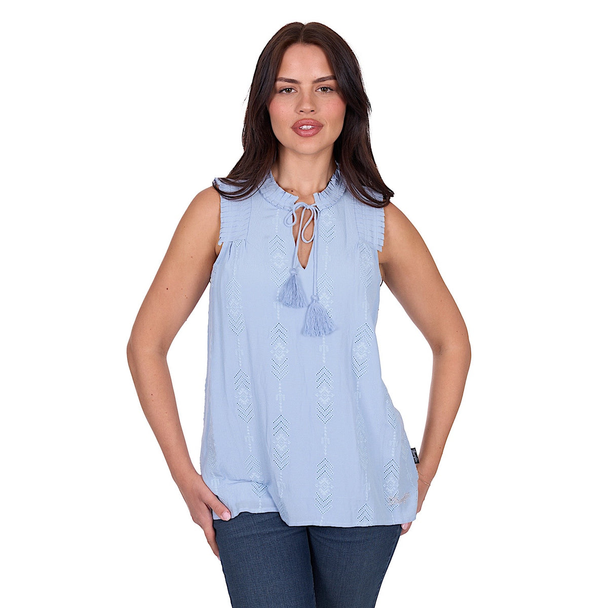 Wrangler Women’s Simone Blouse - Light Blue