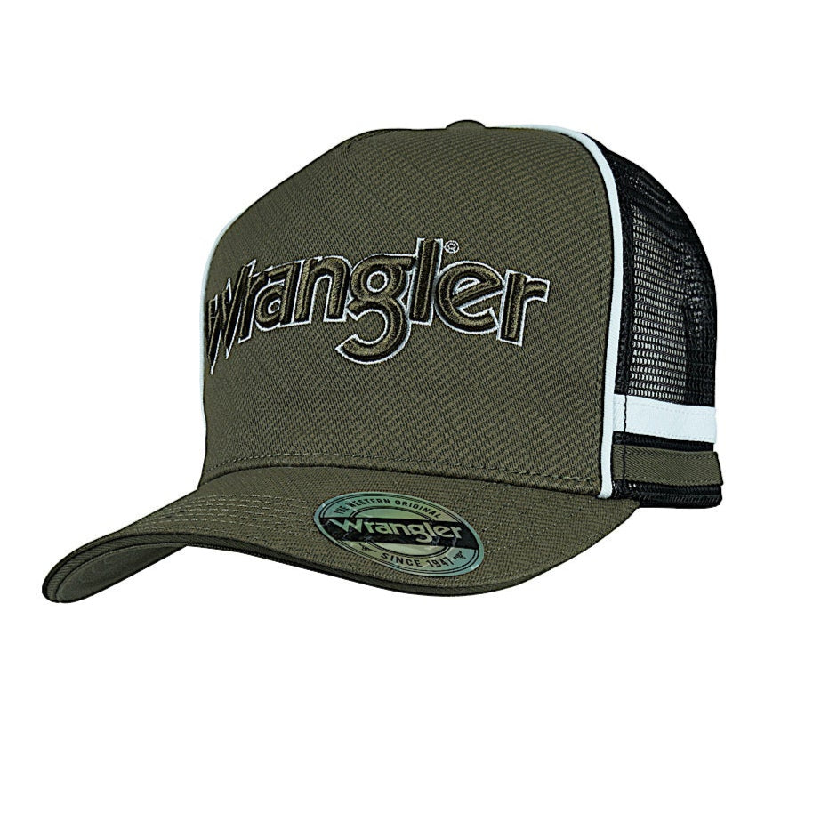 Wrangler Logo High Profile Trucker Cap - Cypress