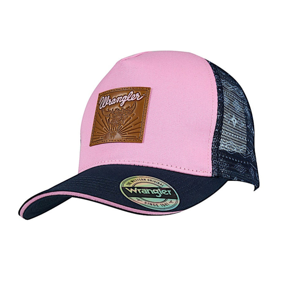 Wrangler Andy High Profile Ponytail Trucker Cap - Navy/Pink