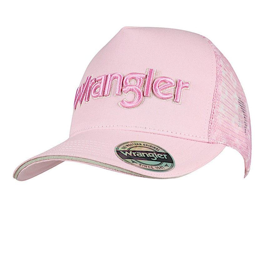 Wrangler Kimmy High Profile Ponytail Trucker Cap - Pink