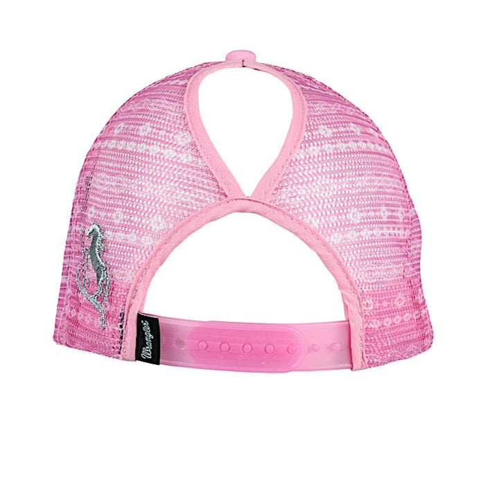 Wrangler Kid’s Aria High Profile Ponytail Cap - Pink