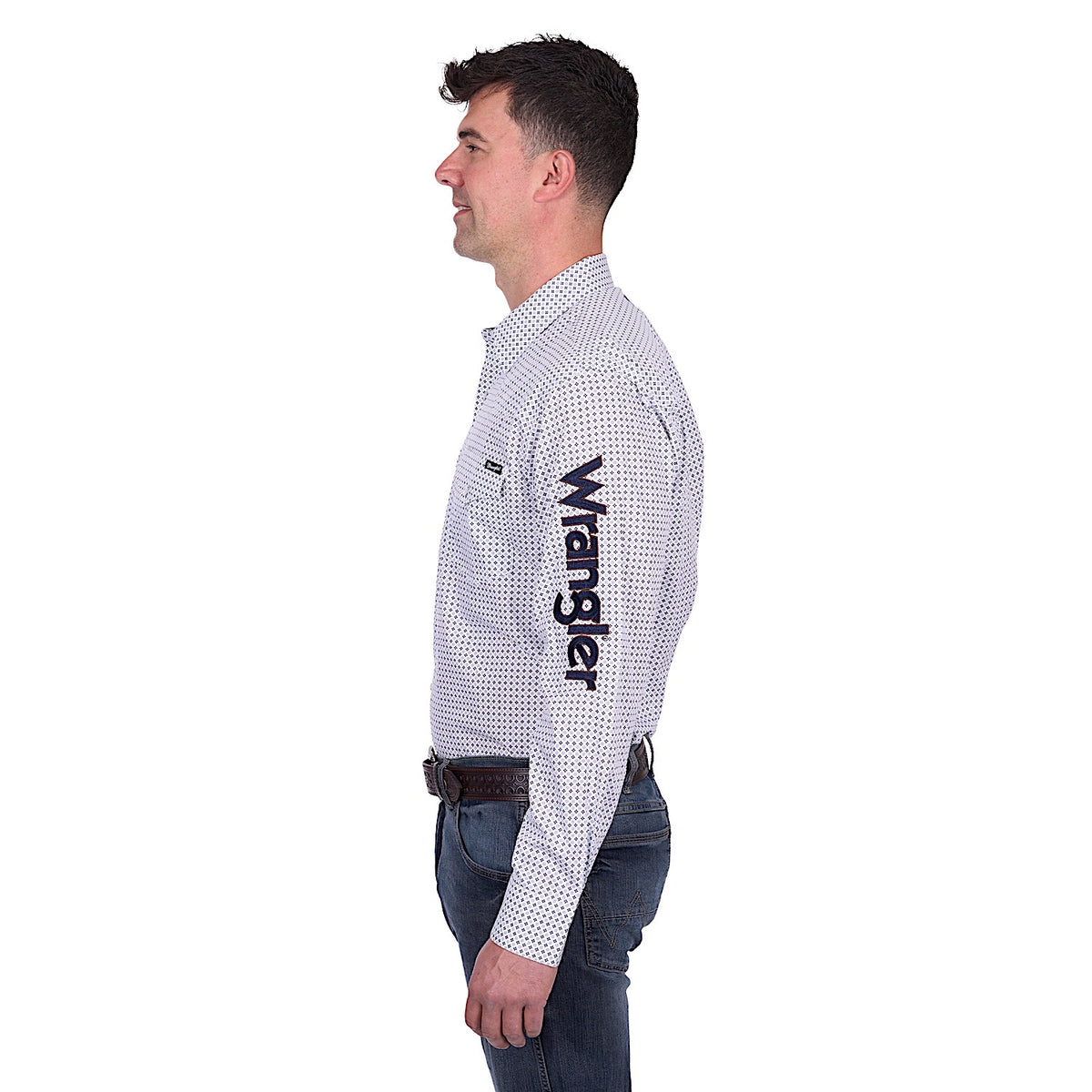 Wrangler Men’s Brent Logo Shirt - White/Navy