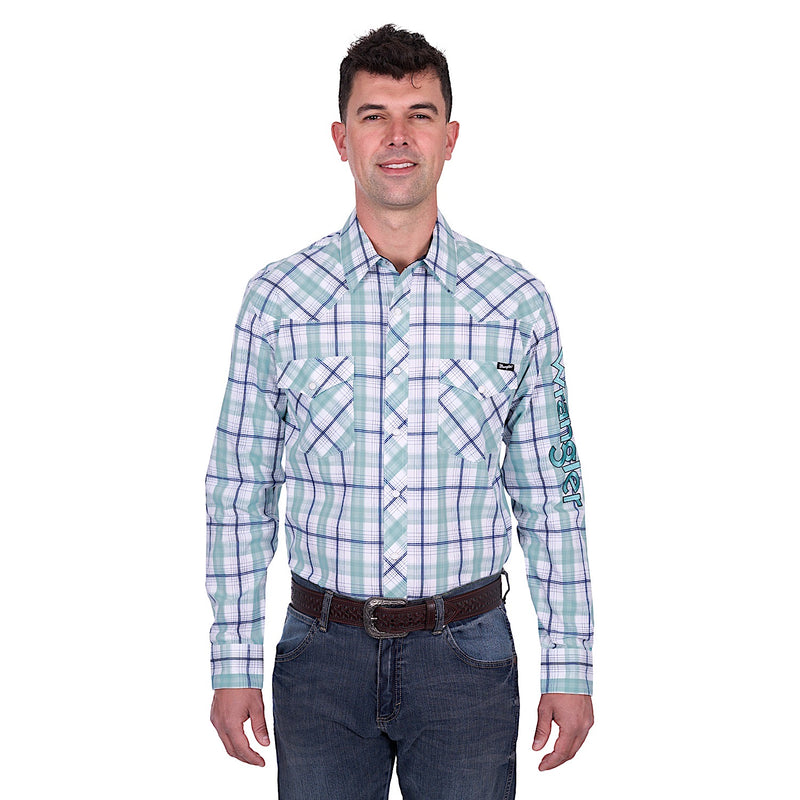 Wrangler Men’s Jacob Logo Shirt - Green/White