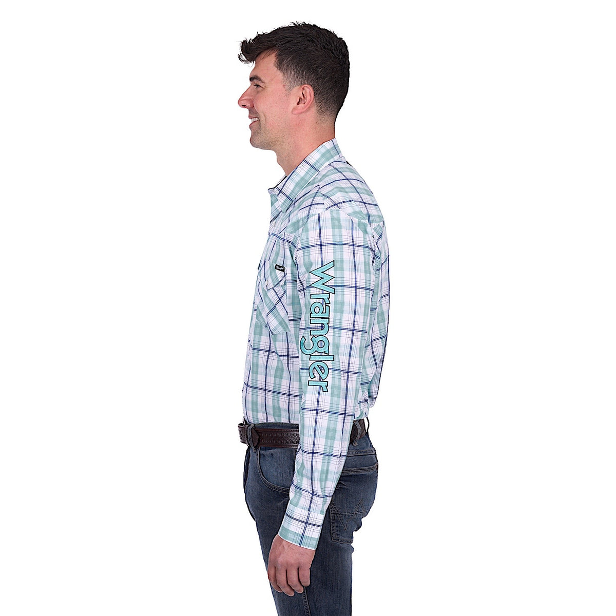 Wrangler Men’s Jacob Logo Shirt - Green/White