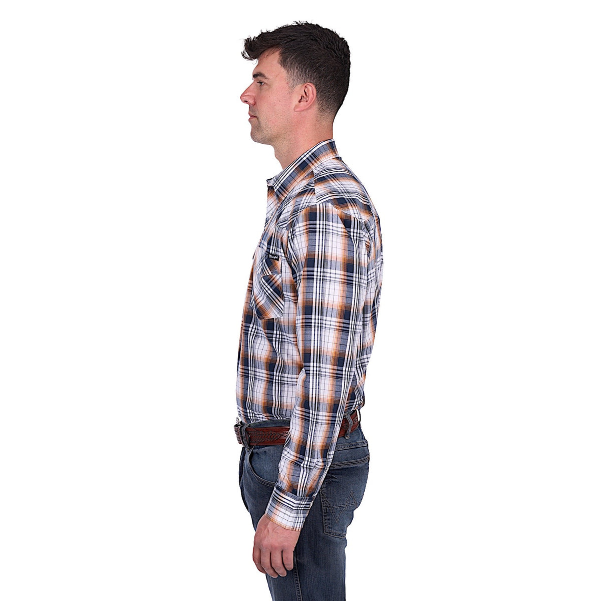 Wrangler Men’s Toby Shirt - Navy/Orange