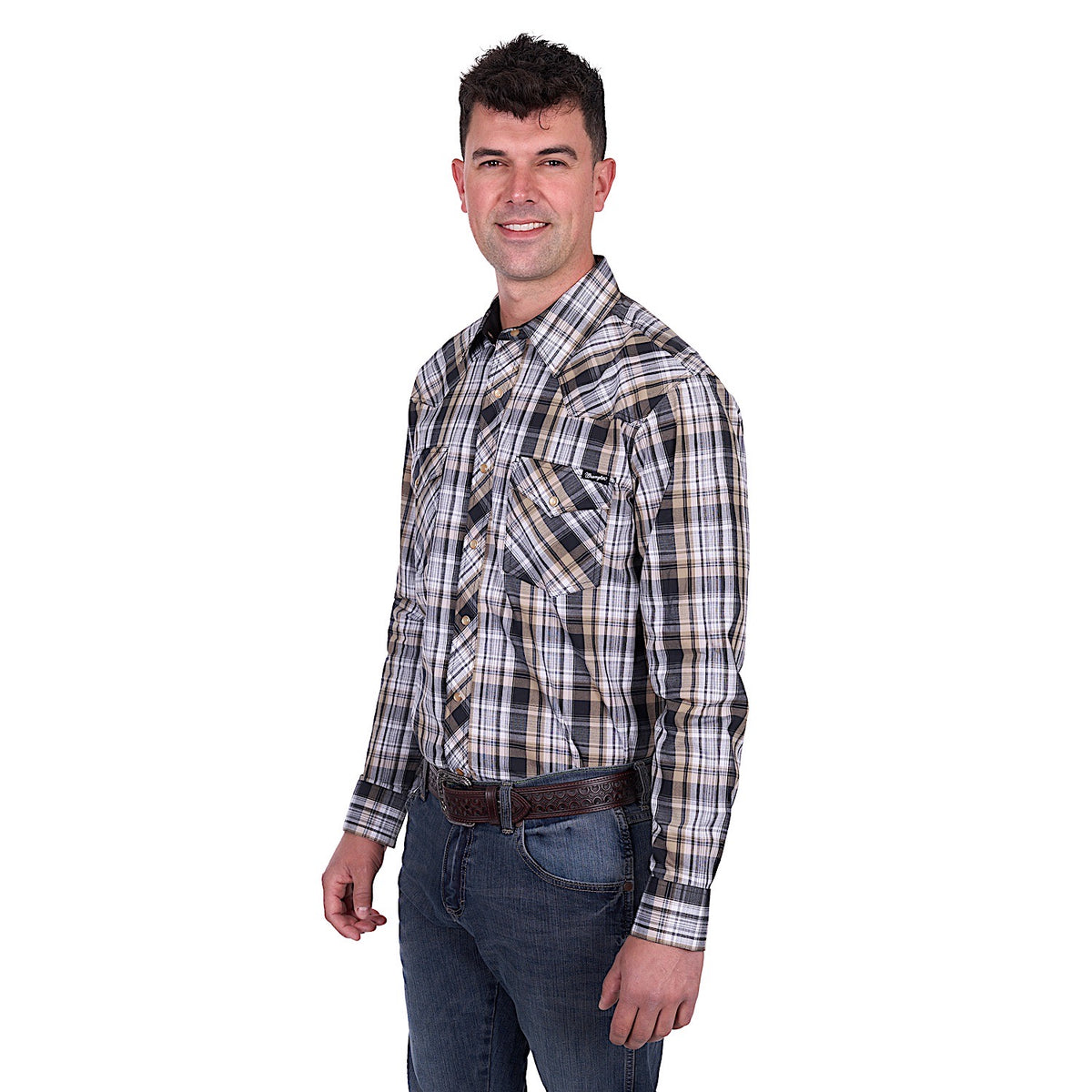 Wrangler Men’s Joel Shirt - Black/Tan