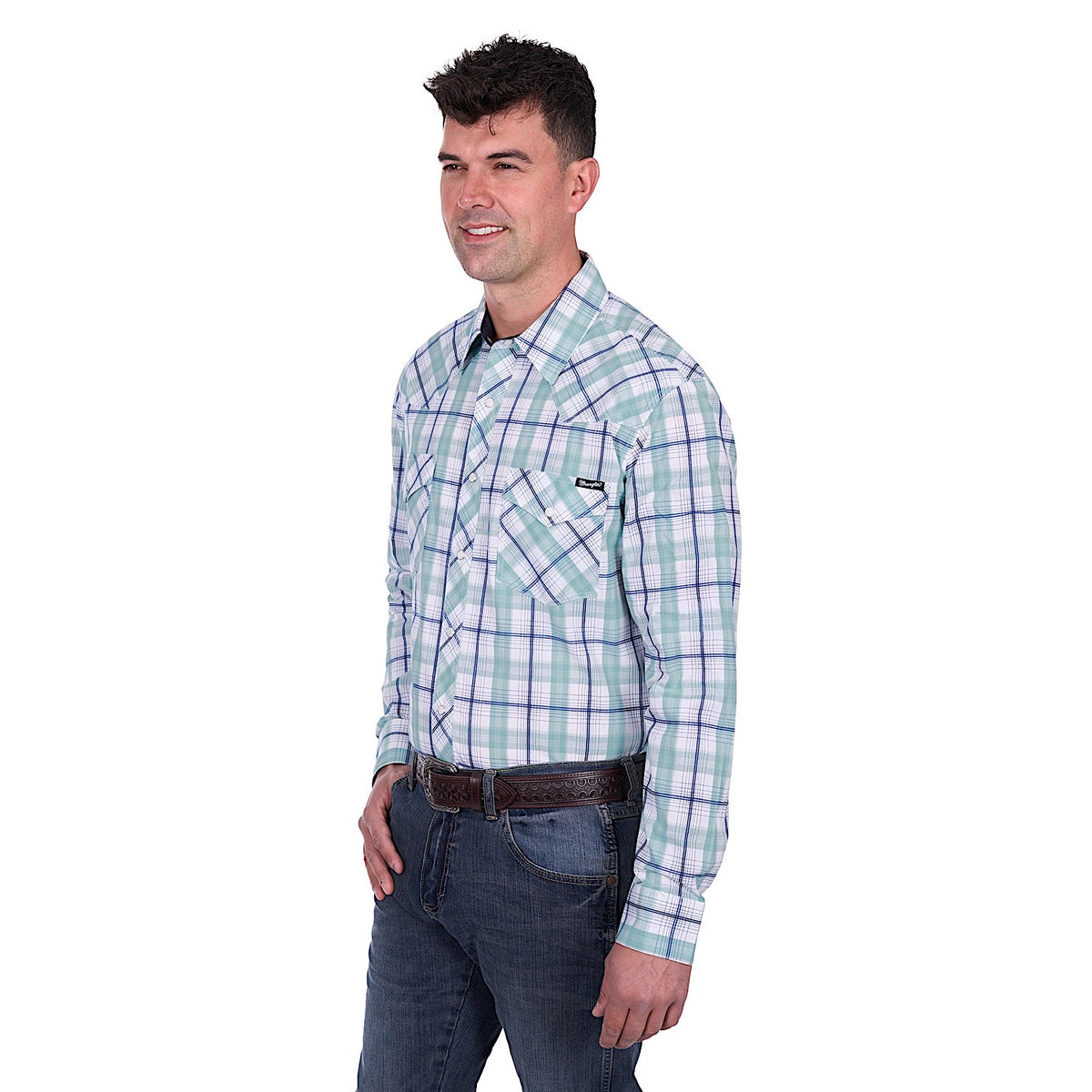 Wrangler Men’s Jacob Shirt - Green/White