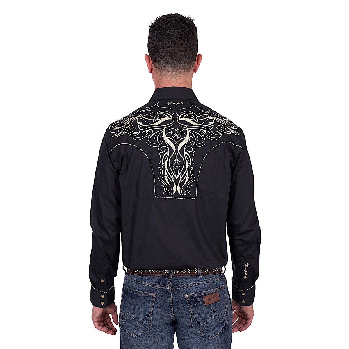 Wrangler Men’s Carlos Embroidered Shirt - Black
