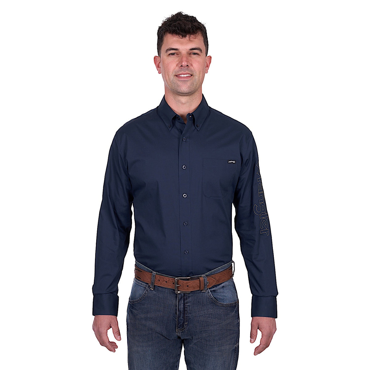 Wrangler Men’s Brad Logo Shirt - Navy