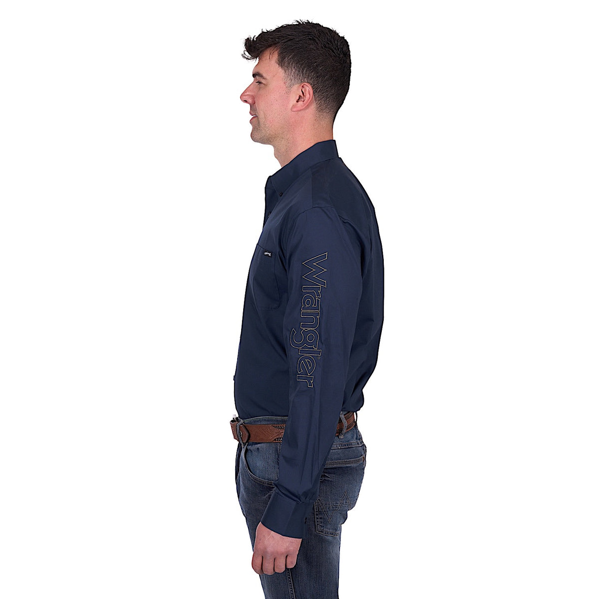 Wrangler Men’s Brad Logo Shirt - Navy
