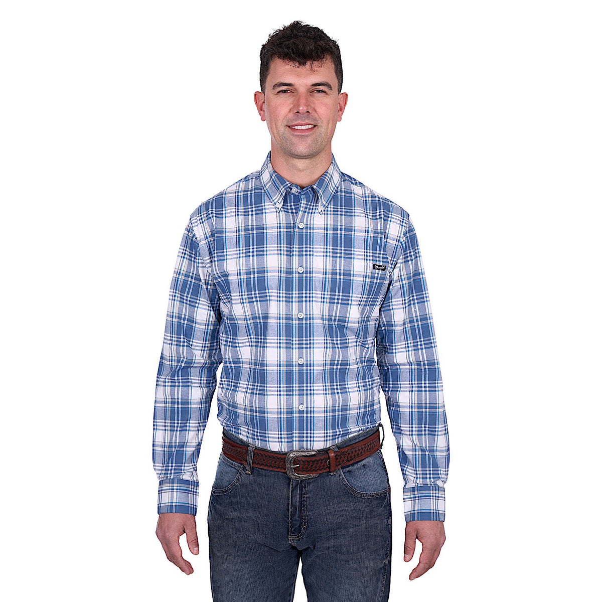 Wrangler Men’s Ranger Shirt - Blue/Tan