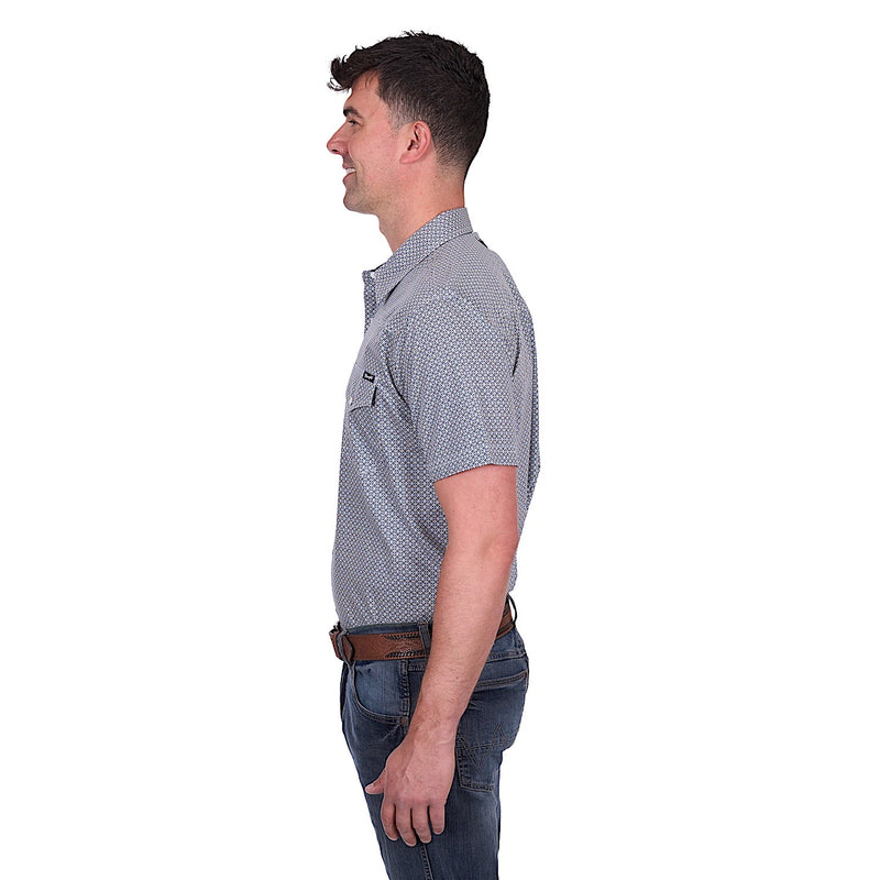 Wrangler Men’s Jimmy Short Sleeve Shirt - Navy/Gold