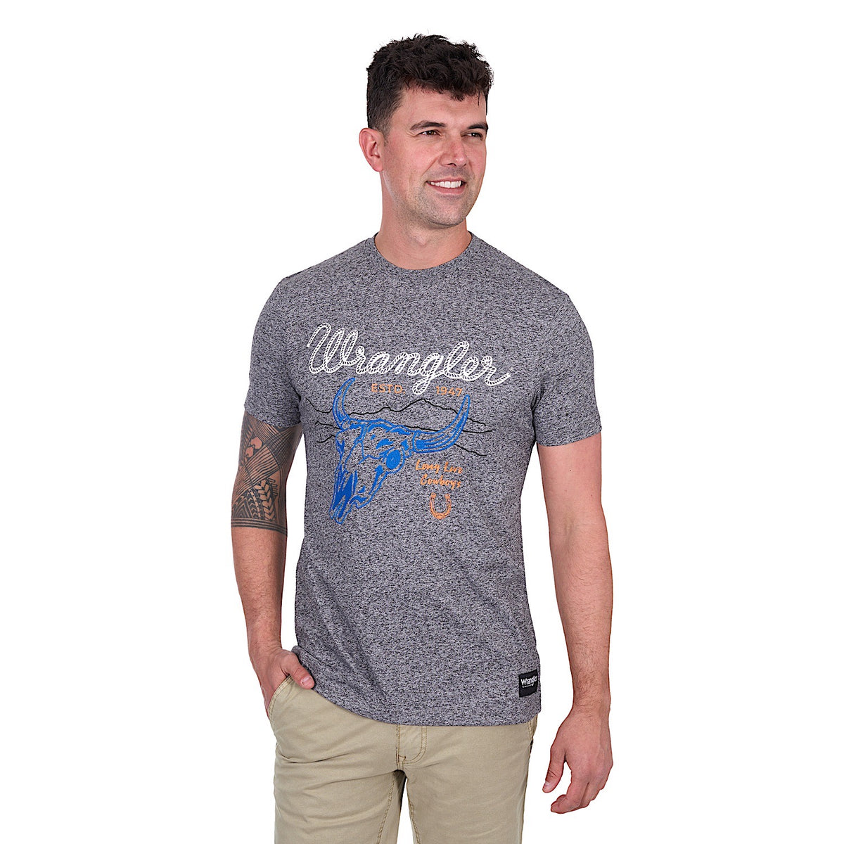 Wrangler Men’s Darren Tee - Charcoal Marle