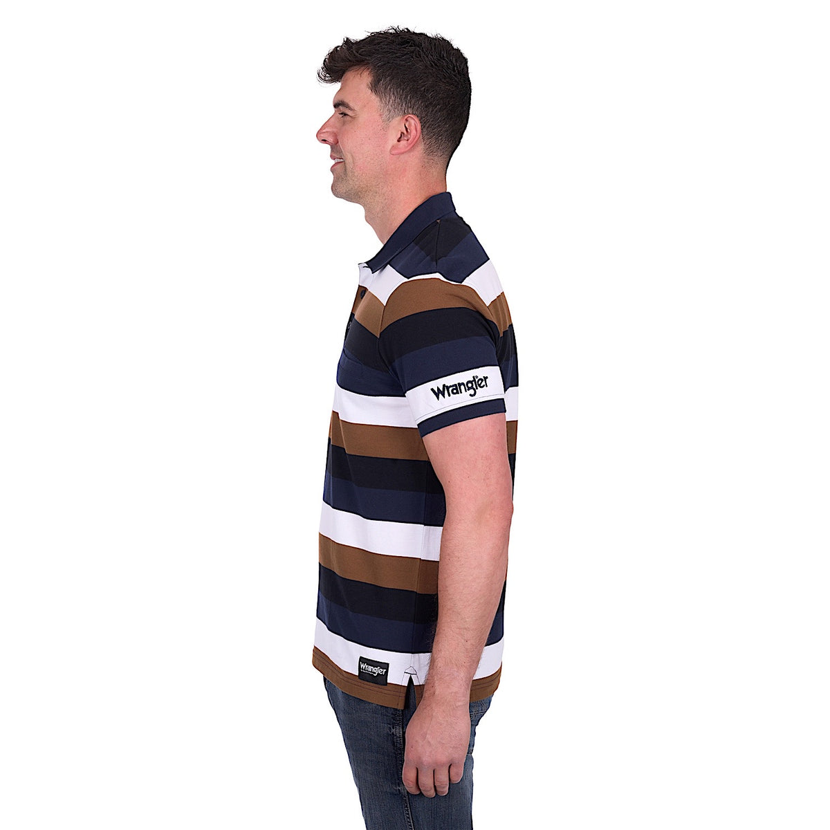 Wrangler Men’s Walter Polo - Navy/Tan