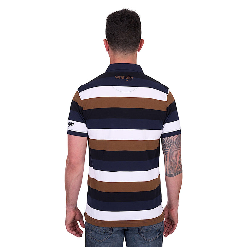 Wrangler Men’s Walter Polo - Navy/Tan