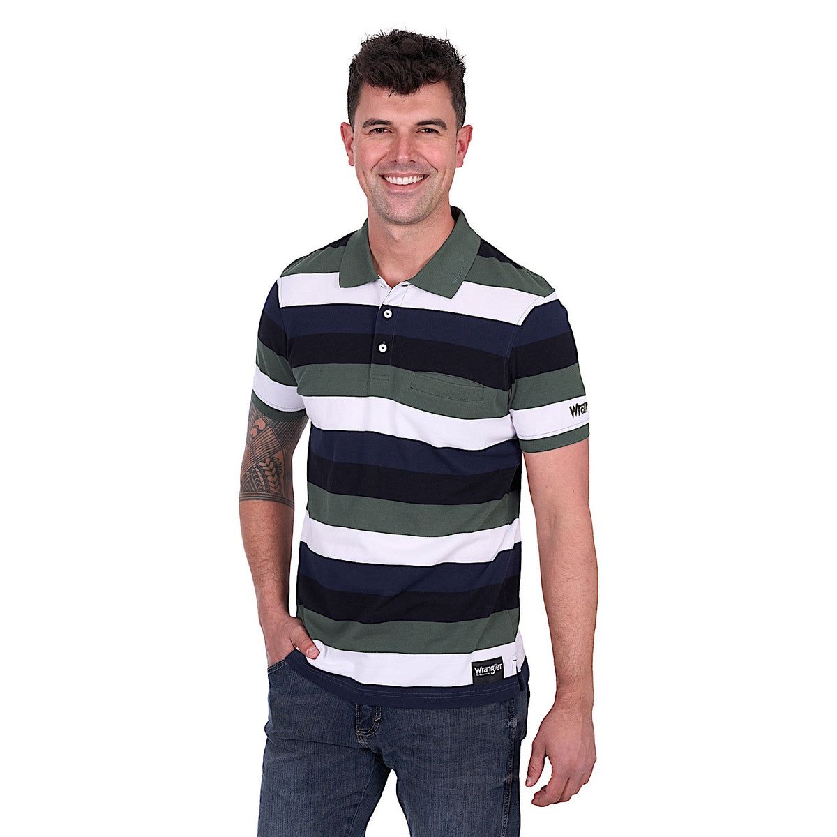 Wrangler Men’s Alan Polo - Navy/Cypress