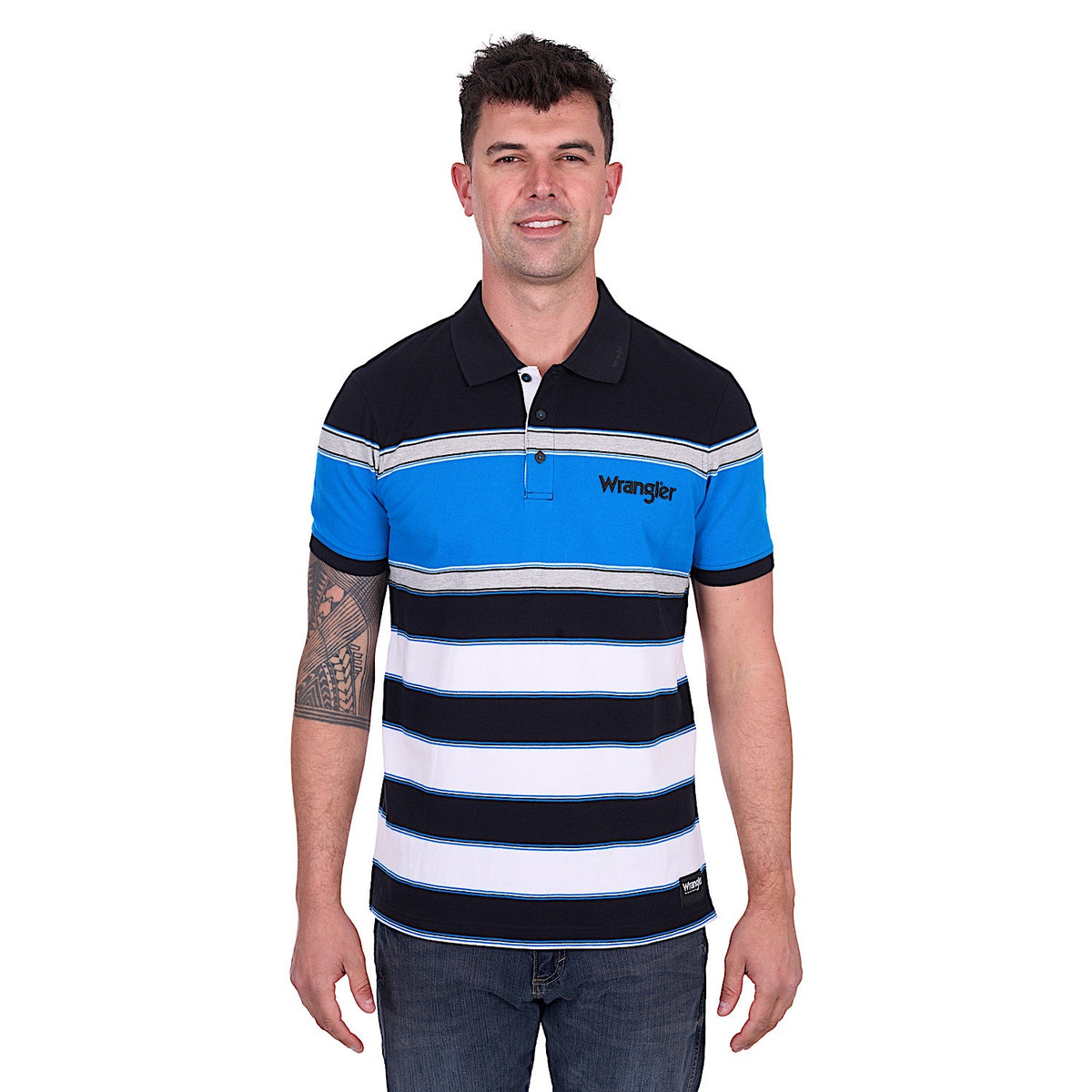 Wrangler Men’s Lawrie Polo - Black/Royal