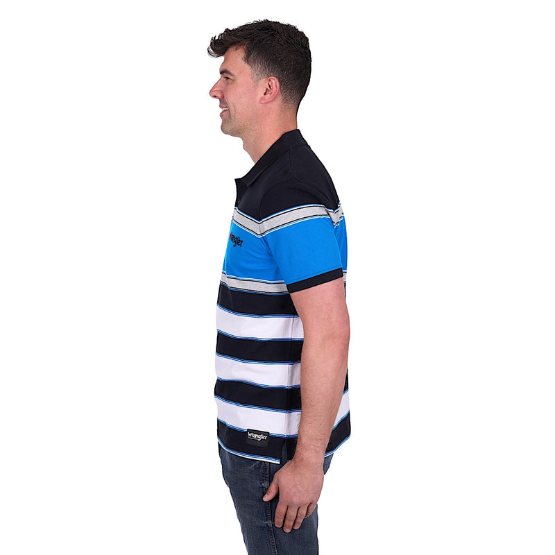 Wrangler Men’s Lawrie Polo - Black/Royal