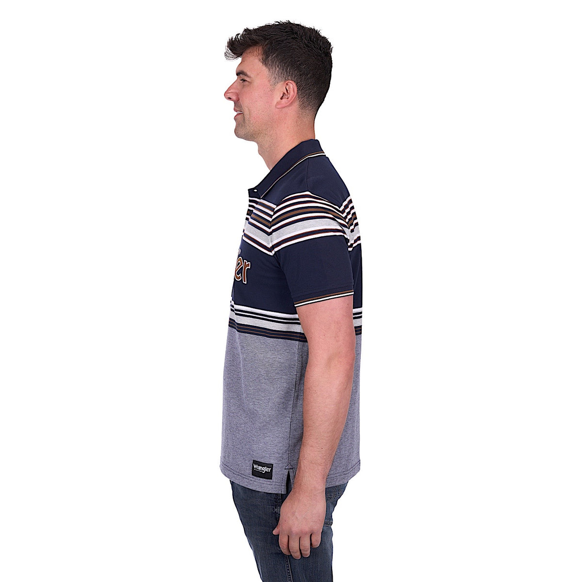 Wrangler Men’s Victor Polo - Navy/Tan