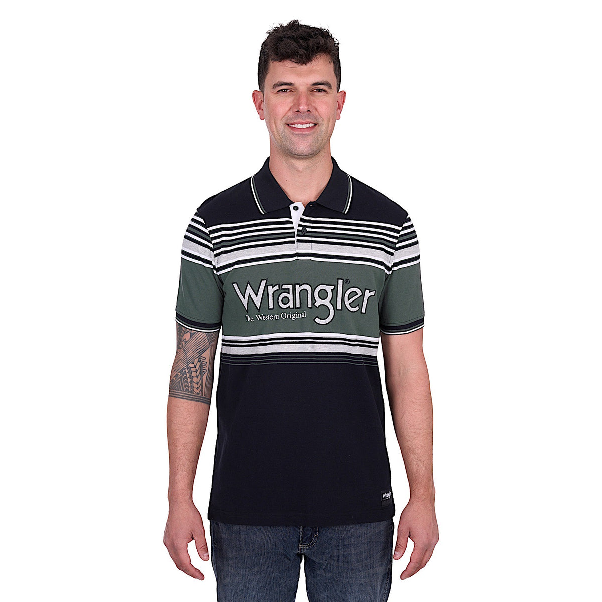 Wrangler Men’s Chris Polo - Black/Cypress