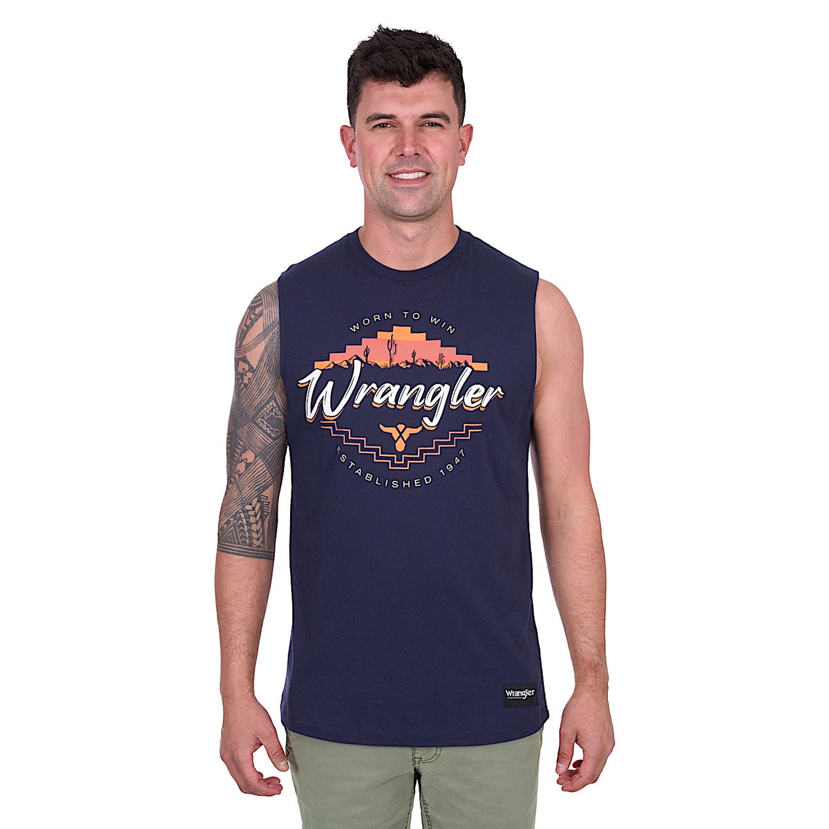 Wrangler Men’s Mario Muscle Tank - Navy