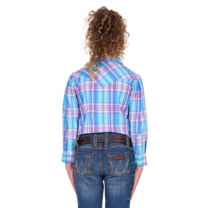 Wrangler Girl’s Emily Check Shirt - Blue