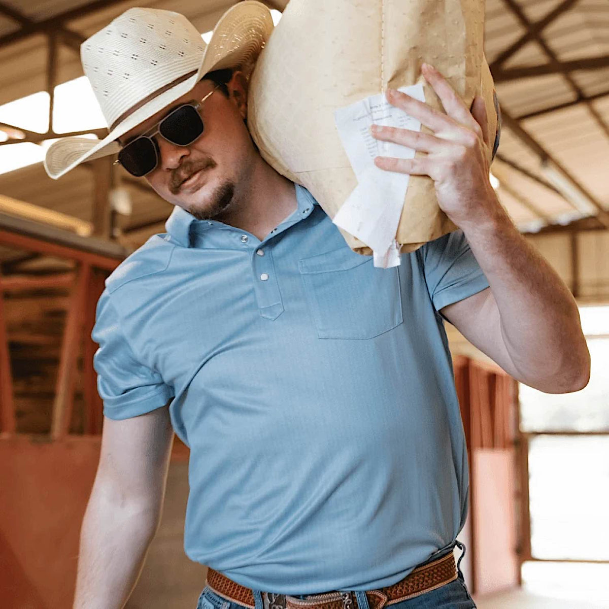 GameGuard Men's Palo Duro Polo - Rain Water