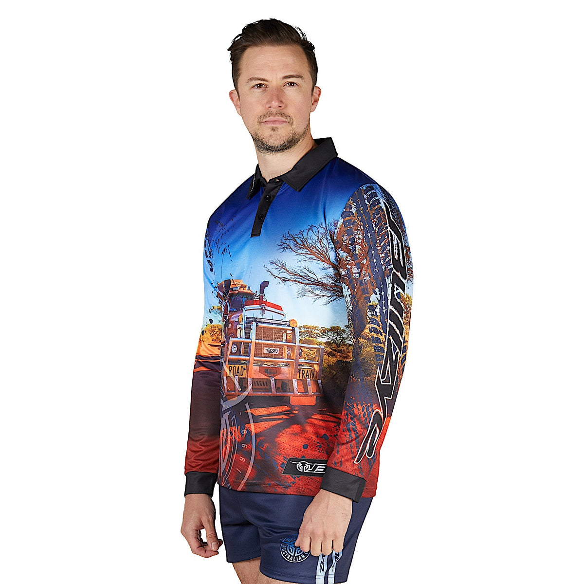 Bullzye Men's Road Train Long Sleeve Fishing Shirt - Multi