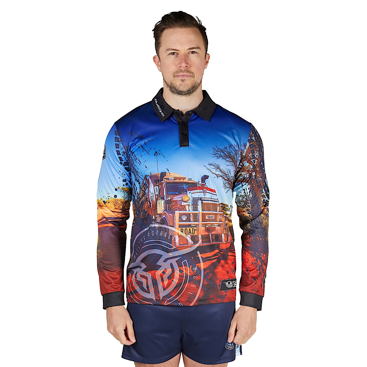 Bullzye Men's Road Train Long Sleeve Fishing Shirt - Multi