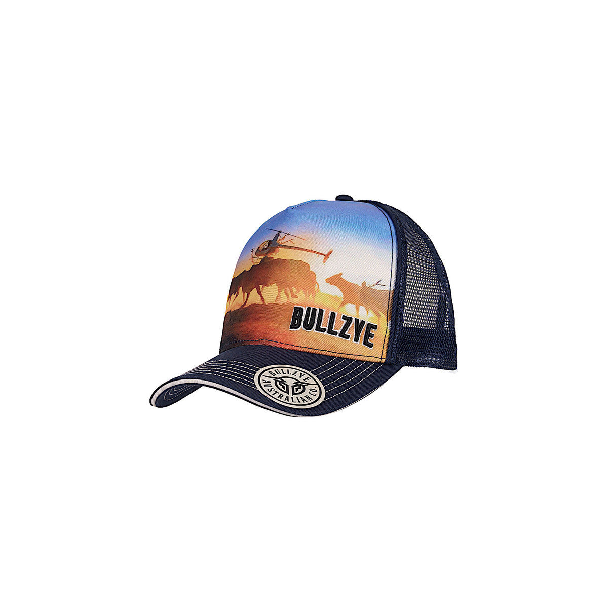 Bullzye Outback High Profile Trucker Cap - Navy/Multi